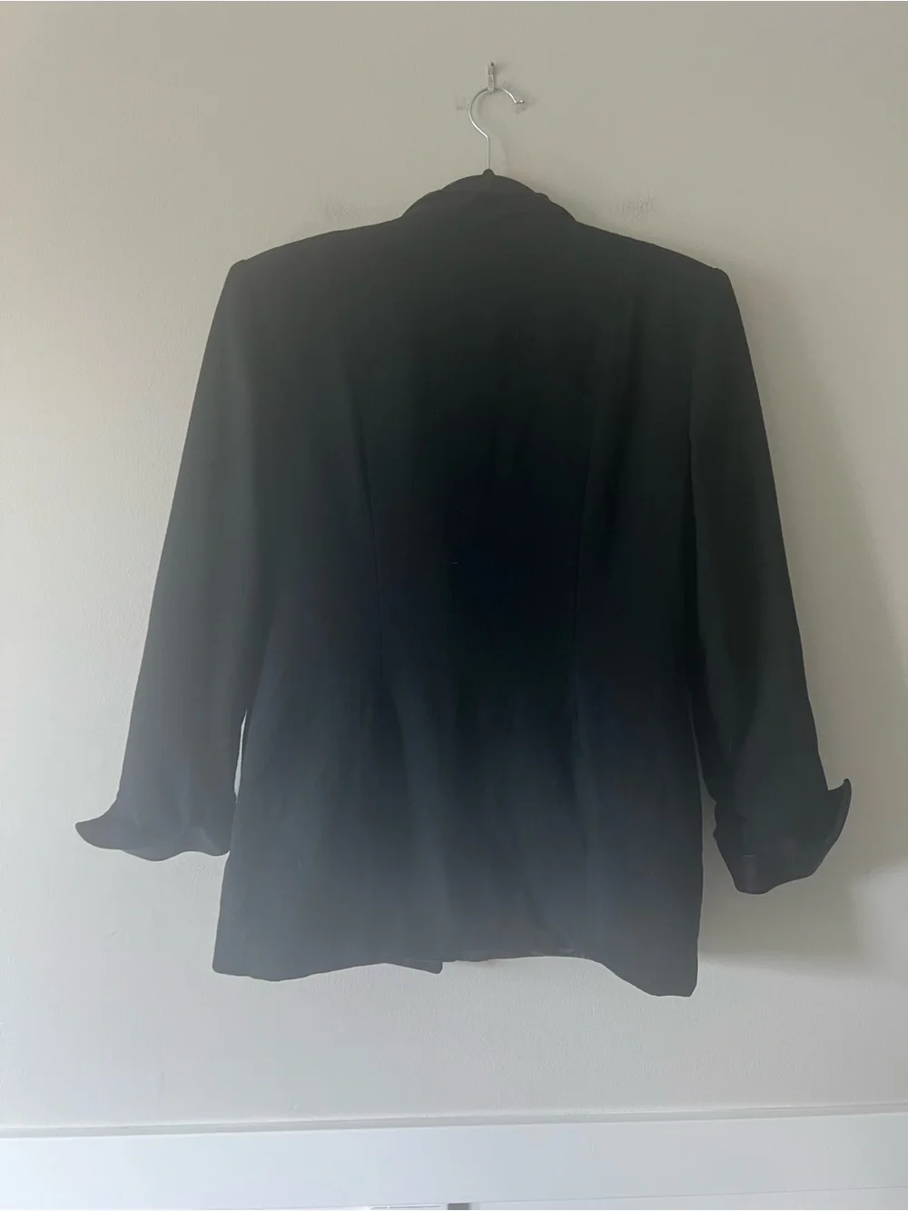 Christian Dior Black Satin Lapel One Button Blazer Jacket Size 14 Vintage